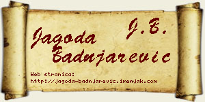 Jagoda Badnjarević vizit kartica